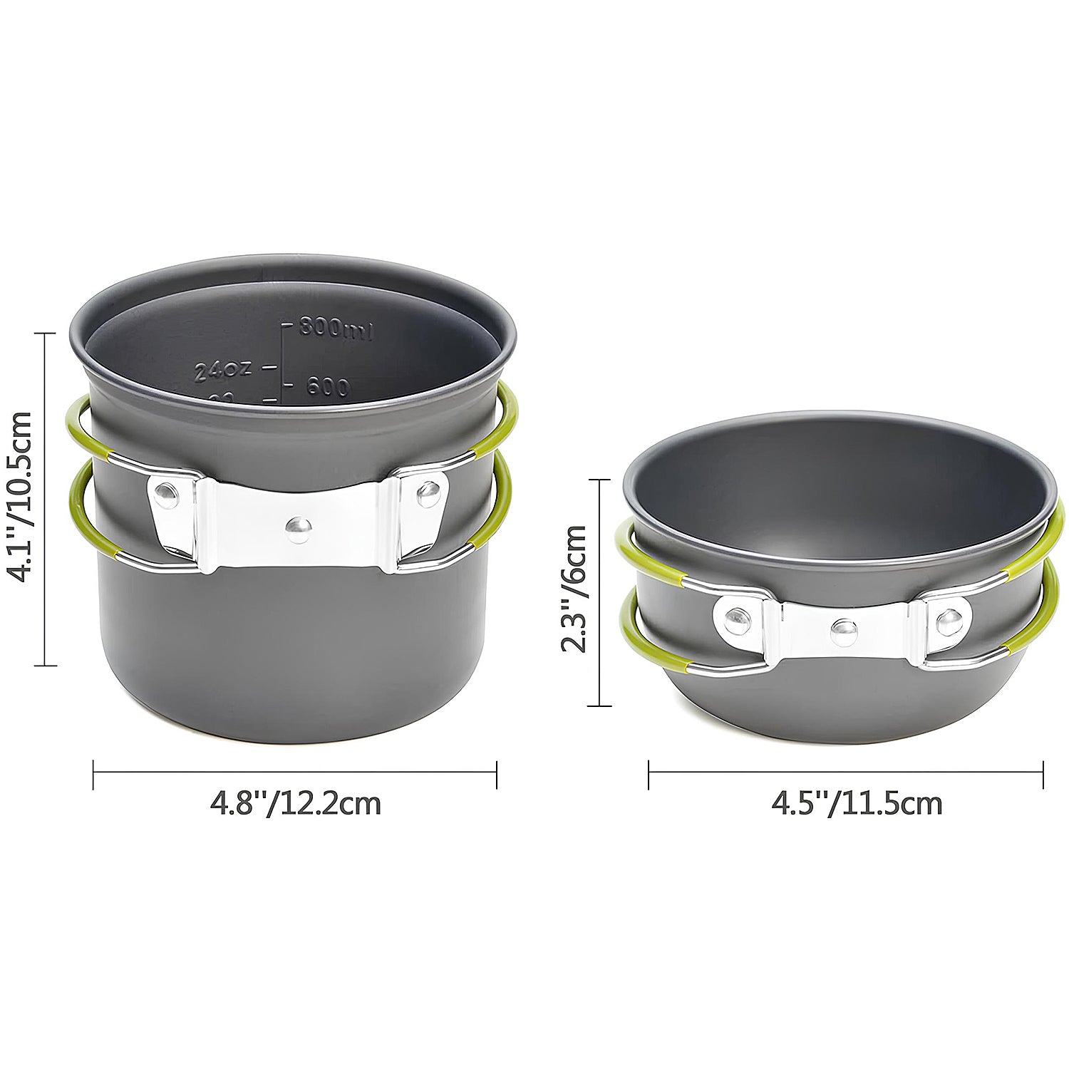 ELK Camping Cookware Stove Set - Compact, Lightweight and Portable Outdoor Cooking Kit with Non-Stick Pots - Stainless Steel Construction - Ideal for Camping, Hiking, Backpacking and Picnics