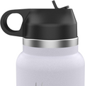 ELK Insulated Water Bottle with Wide Mouth Straw Lid - Double Wall Stainless Steel, Dishwasher Safe - Keep Drinks Cold or Hot for Hours - BPA-Free & Phthalate-Free Hydration (Fog, 32 Oz)