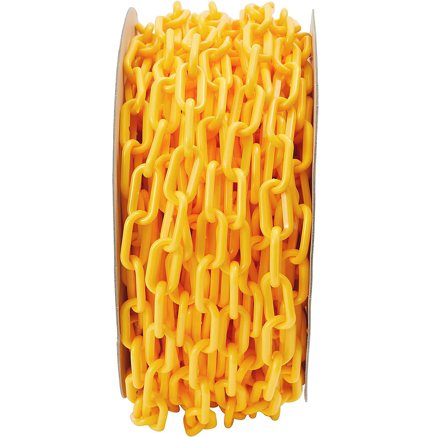 ELK Weatherproof Yellow Plastic Safety Barrier Chain Link for Events, Crowd Control, Construction and More (100 Foot Roll)