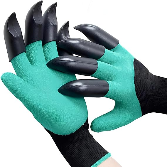 ELK Gardening Gloves with Claws - 1 Pair, Universal Size (Teal) - Quick Digging, Waterproof, Puncture Resistant