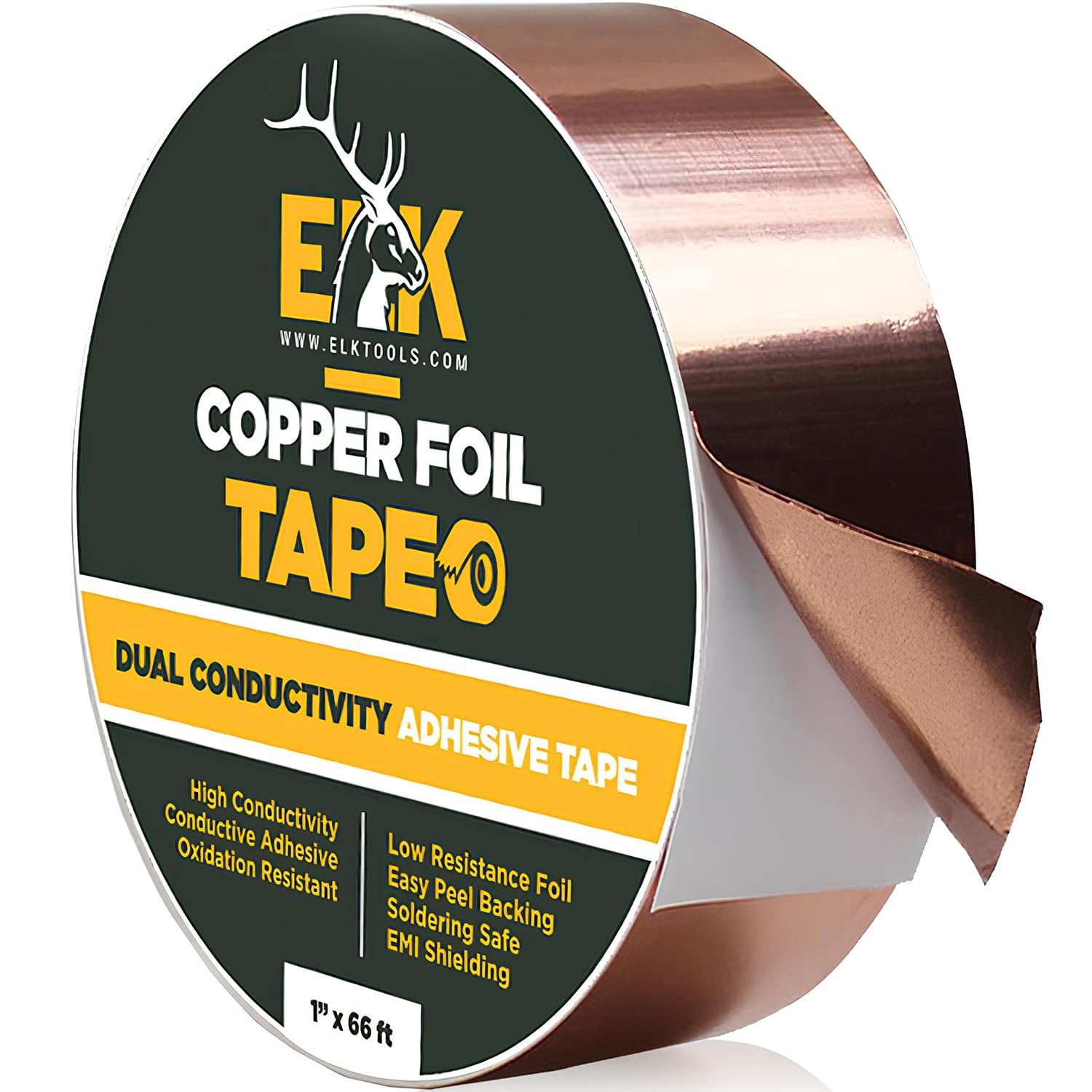 ELK Copper Foil Tape with Conductive Adhesive for Guitar, EMI Shielding, Crafts, Electrical Repairs and Grounding