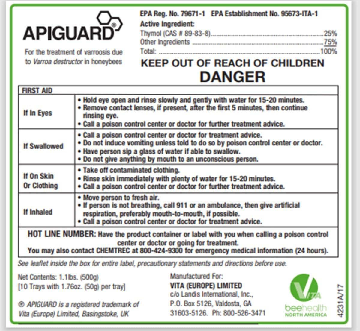 Apiguard&nbsp;- a proven treatment for Varroa controls