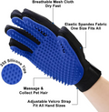 ELK Pet Hair Remover Glove for Gentle Grooming and Deshedding of Cats and Dogs - Soft Silicone Tips for Long and Short Fur - Adjustable Fit (Blue, Right-Hand Glove, 1 Pack)