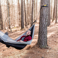 ELK Single Hammock with Tree Straps - Lightweight Parachute Nylon for Outdoor Adventures (Black/Gray, Single)