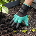 ELK Gardening Gloves with Claws - 1 Pair, Universal Size (Teal) - Quick Digging, Waterproof, Puncture Resistant