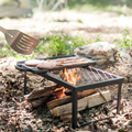 ELK Portable Folding Campfire Grill - Heavy Duty Stainless Steel Cooking Grate for Camping, Hiking, and BBQ - Ideal for Outdoor Adventures